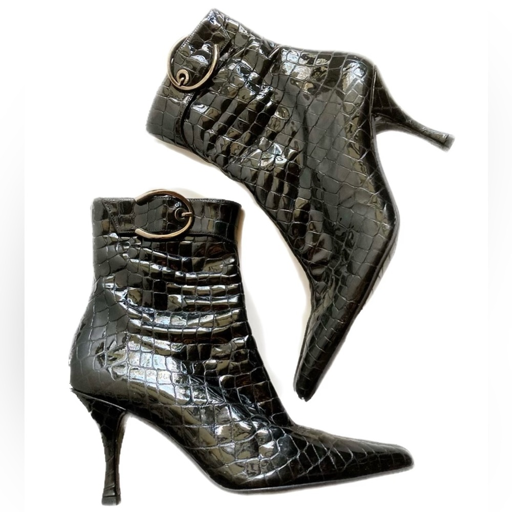Stuart Weitzman - Patent Croc Ankle Boot Size 7 - image 1